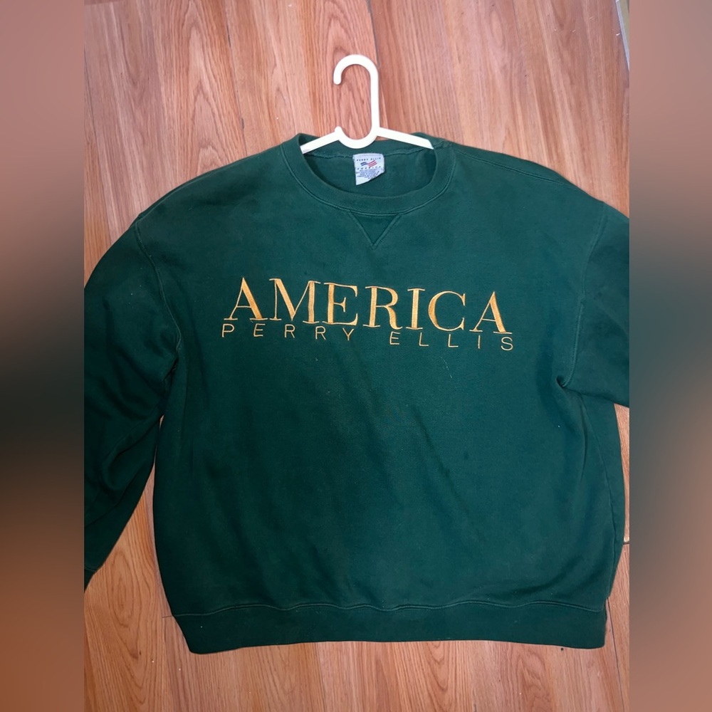 Perry Ellis Forest Green Crewneck Sweater